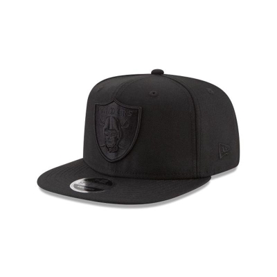 Black Las Vegas Raiders Hat - New Era NFL Black On Black High Crown 9FIFTY Snapback Caps USA5863902